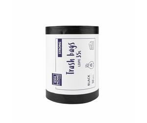 IDEA HOME Sacchi per la Spazzatura 35L - Resistenti Sacchi Nettezza per il Riciclaggio, per la Cucina - Fodere per Bidoni 50 Pezzi, Nero