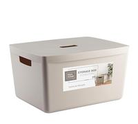 IDEA HOME Scatola di Immagazzinaggio - Contenitori di Plastica per lo Stoccaggio, Scatola di Plastica Organizzatore Cestini - Scatole con Coperchio per il Bagno Scaffale, 28L