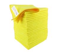 IDEA HOME Set 24 Panni in Microfibra Gialli 230 g/m² 30x30 cm, Panni Assorbenti Riutilizzabili per Pulizia