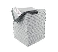IDEA HOME Set 24 Panni in Microfibra Grigi 230 g/m² 30x30 cm, Panni Assorbenti Riutilizzabili per Pulizia