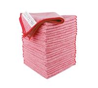 IDEA HOME Set 24 Panni in Microfibra Rosso 230 g/m² 30x30 cm, Panni Assorbenti Riutilizzabili per Pulizia