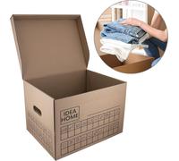 IDEA HOME Set Di 6 Scatole Di Cartone per Traslochi, in Cartone Con Coperchio, M