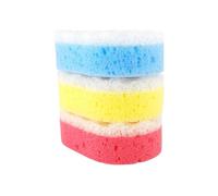 IDEA HOME Spugna da Bagno Massaggiante e Detergente - Spugna Ovale con 2 Lati per Cura del Corpo - Confezione da 3 Pezzi