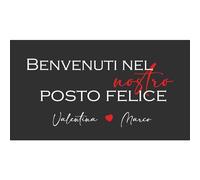 IDEA INDEPENDENT - Il Nostro Posto Felice - Zerbino Personalizzato in Gomma Riciclata Zerbino da Esterno e Interno Idea Regalo per la Casa 40x70 cm 100% Made in Italy
