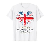 Idea Londra per bambini con cuore bandiera inglese Union Jack Maglietta