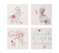 Idea Nuova Disney Princess 4 Pack Square Canvas Wall Art Set, 11''x11'' each