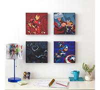 Idea Nuova Marvel Avengers - Set di 4 decorazioni da parete per bambini, per ogni pezzo, 28 x 28 cm