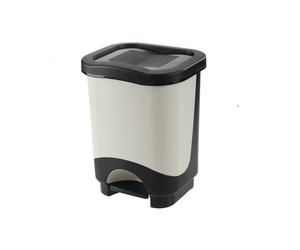 Idea Pattumiera a Pedale Differenziata Colore Bianco/Nero 18Lt.