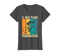 Idea Pensionato Retro Bici Ciclista Gadget Pensione Uomo Maglietta, Donna, Grigio Scuro, XL