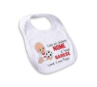 Idea Regalo Bavaglio Bavetta Neonato per Tifoso Bari - Personalizzato con Nome - Ciao Mi chiamo..e Sono..Come Il Mio papà