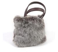 IDEA REGALO BORSETTA DA DONNA IN TESSUTO E PELLICCIA 25 X 28 X 8