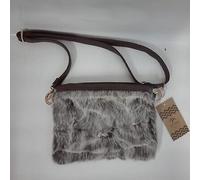 IDEA REGALO BORSETTA PER DONNA IN TESSUTO E PELLICCIA CON TRACOLLA 25 X 28