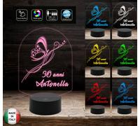 Idea regalo COMPLEANNO donna originale LAMPADA Led 7 colori FARFALLA [EEK: A++]