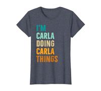 Idea Regalo di Compleanno con Nome Personalizzato Carla Maglietta, Donna, Pervinca, XS