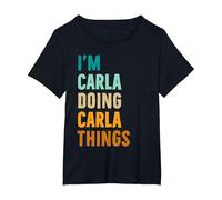 Idea Regalo di Compleanno con Nome Personalizzato Carla Maglietta, Donna Plus-Size, Nero, 6X