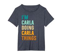 Idea Regalo di Compleanno con Nome Personalizzato Carla Maglietta, Donna Plus-Size, Pervinca, 5X