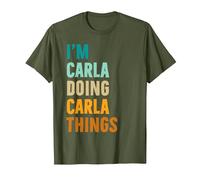 Idea Regalo di Compleanno con Nome Personalizzato Carla Maglietta, Uomo, Oliva, XL