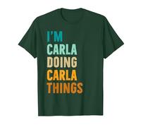 Idea Regalo di Compleanno con Nome Personalizzato Carla Maglietta, Uomo, Verde Foresta, S