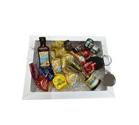 Idea Regalo Festa del Papà - Scatola Regalo con Dolci, Liquore e Accessori - mini coppa super papà e portachiavi - Confezione Elegante (23x18x4 cm)