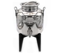 IDEA REGALO FUSTO OLIO ACCIAIO INOX “LUSSO” LT.3 SANSONE + RUBINETTO + SUPPORTO