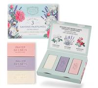 Idea regalo per donna - Panier des Sens - 3 saponi da 100 g - Karité, cotone, rosa e lavanda, 97% ingredienti naturali, naturali e vegani, per Natale o compleanno