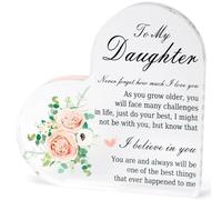 Idea regalo per le donne, placca a forma di cuore in acrilico, regalo di compleanno per ragazza da mamma papà cuore acrilico fermacarte regali per le mie figlie