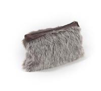 IDEA REGALO POCHETTE PER DONNA IN TESSUTO E PELLICCIA Cm 25 X 15 X 5