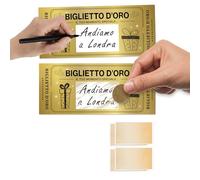 Idea Regalo San Valentino 2026 - Gratta e Vinci Personalizzato - 2 Biglietti d'Oro Sorpresa Scratch Off - Messaggio Segreto Rilevabile