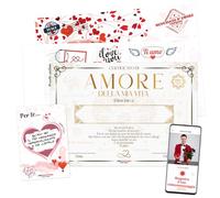 Idea Regalo San Valentino Uomo e Donna, Sorpresa Romantica, Regalo Anniversario per Lui e per Lei, Certificato "Amore della mi Vita" su pergamena con Gratta e vinci e VideoMessaggio Personalizzato