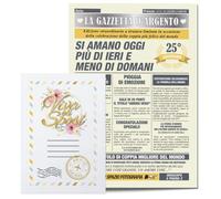 Idea Regalo Sposi Nozze d'Argento - Maxi Biglietto d'Auguri Originale - Idee Regali Anniversario Originali - Gadget Biglietti Divertenti per Lui e Lei