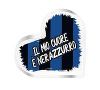 Idea Regalo Tifoso Calcio Originale - Targa il Mio Cuore è Nerazzurro - Gadget Divertenti per Tifosi - Idee Regali Divertenti Originali