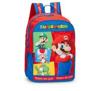 SUPER MARIO - Zaino Scuola Ufficiale Super Mario, Zaino Bambini, 2 Ampi Spazi Centrali, Tasche Frontali e Laterali, Spallacci Regolabili e Imbottiti, Schienale Imbottito, 32 x 43H x 23, 31 L