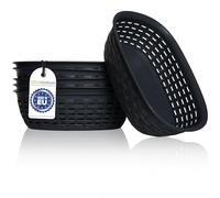 idea-station cestino portaoggetti in plastica effetto rattan - 6 pezzi - 2L / 25,5x18x7,5 cm - antracite - cestino impilabile - piccoli cestini per il bagno (6 Pezzi/Antracite)