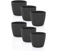 idea-station RIBA Vaso da fiori in plastica 6 x 11 cm - antracite - vaso per fiori, vaso per fiori, vaso per piante, vaso per piante,