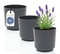 idea-station SATI vaso per piante da interno in plastica 3 x 13 cm - antracite - vasi da esterno - fioriera da esterno - portavaso da interno - vasetti per piantine