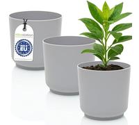 idea-station SATI vaso per piante da interno in plastica 3 x 13 cm - grigio - vasi da esterno - fioriera da esterno - portavaso da interno - vasetti per piantine