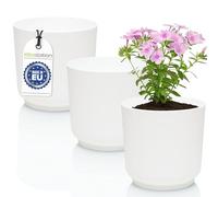 idea-station SATI vaso per piante da interno in plastica 3 x 15 cm - bianco - vasi da esterno - fioriera da esterno - portavaso da interno - vasetti per piantine