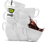 idea-station tazza plastica colazione 12 x 200 ml - grigio - infrangibile tazze plastica - set tazze colazione riutilizzabili - tazzine caffe plastica