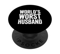 Idea umoristica divertente per il marito peggiore del mondo per gli uomini PopSockets PopGrip Adesivo