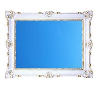 Ideacasa Specchio Specchiera Grande Bianco Oro Cornice Stile Barocco Veneziano Finto Vintage Cm 86X67