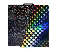IdeaFormer PEG Piastra di pressione per Bambulab P1S/A1/X1C/P1P/X1/P2S, Holographic Hex Glow+Water Cube Smooth Build Plate Spring Steel Drucbett per Bambu Lab A1 P1S X1C