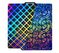 IdeaFormer PEW PES Piatto di stampa per Bambulab X1, X1C, X1E, P1P, P1S, A1, Smooth Rainbow Gear+Plaid PEW PES Piatto di stampa in acciaio a molla per Bambu Lab 257x257mm