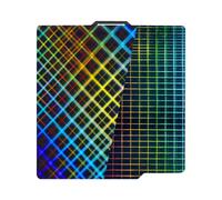 IdeaFormer Smooth Rainbow Mesh+Plaid PES piastra di stampa Bambu Lab X1/X1C/X1E/P1P/P1S/A1, Smooth PES Spring Steel Piastra in acciaio a molla per bambù Lab 257 x 257 mm