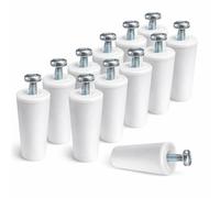 IdeaGenesis Fermi e Tappi per Tapparelle Avvolgibili (12, Bianco 60mm) | Fermo Fine Corsa di Ricambio in PVC con Viti da 6 mm e Rondelle - Ferma Tapparella e Serrande - Adatto a Stecche fino a 16 mm