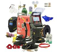 IDEAL Expert Multi 230 PFC Pulse 4 in 1 Pro5 Set - Saldatrice combinata Inverter TIG AC/DC MIG MAG con bombola di gas di protezione, riduttore, accessori e funzione di impulso, sinergica 230A per