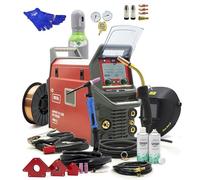Ideal ExpertMIG 220 PFC Saldatrice XXL Set - Doppio impulso MIG MAG & TIG - Include casco, bruciatore TIG, gas 8 l, angolo magnetico e accessori - Inverter 5 in 1 200 A per alluminio, acciaio inox
