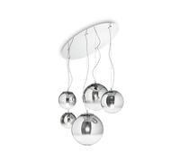 Sospensione Moderna Mapa Vetro Cromo Sfumato 5 Luci E27