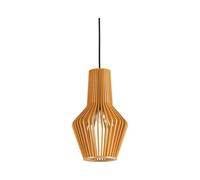 Sospensione Industrial-Minimal Citrus-1 Legno Marrone 1 Luce E27