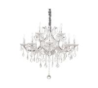 Lampadario Classico Napoleon Metallo-Cristallo Cromo 12 Luci E14