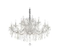 Lampadario Classico Napoleon Metallo-Cristallo Cromo 18 Luci E14
